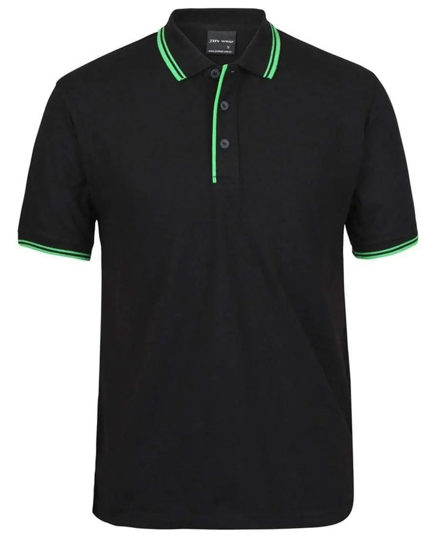 Jb's Wear Contrast Polo 2CP - Simply Scrubs Australia Black-Pea-Green-5XL